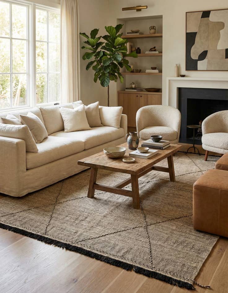 Detail image of 7' 3 x 9' 7  Hand Knotted Moroccan Wool Rug