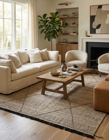7' 3 x 9' 7 Hand Knotted Moroccan Wool Rug