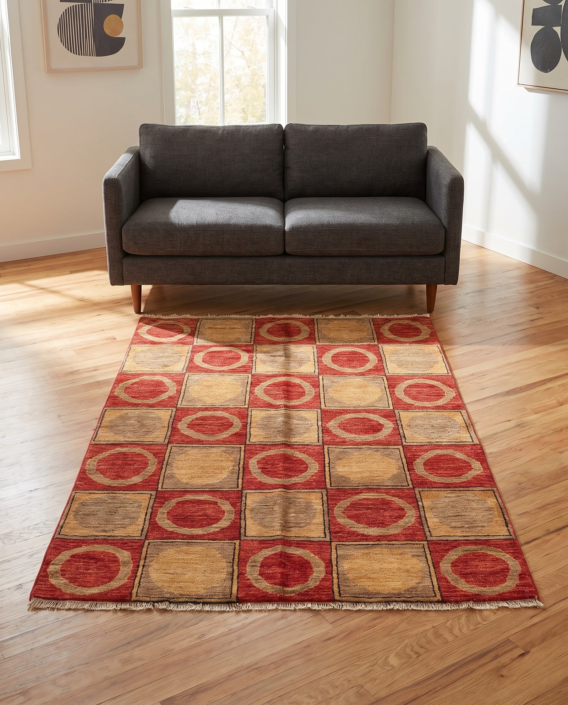 3' 9 x 6' Hand Knotted Modern Ziegler Rug