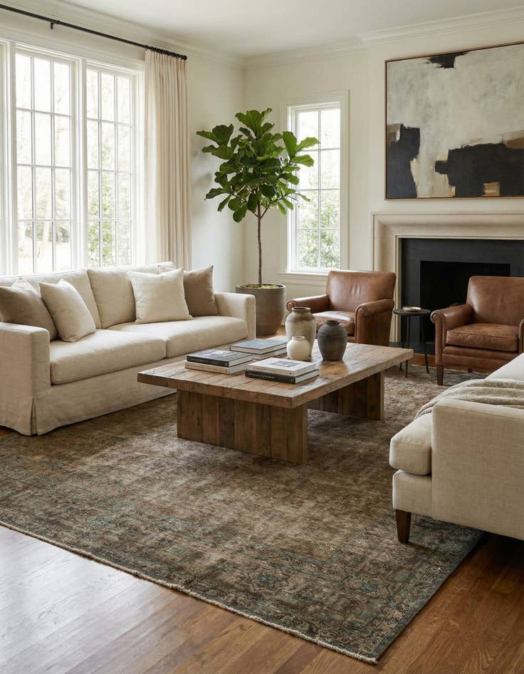 Detail image of 9' 7 x 12' 2  Hand Knotted Ultra Vintage Persian Wool Rug