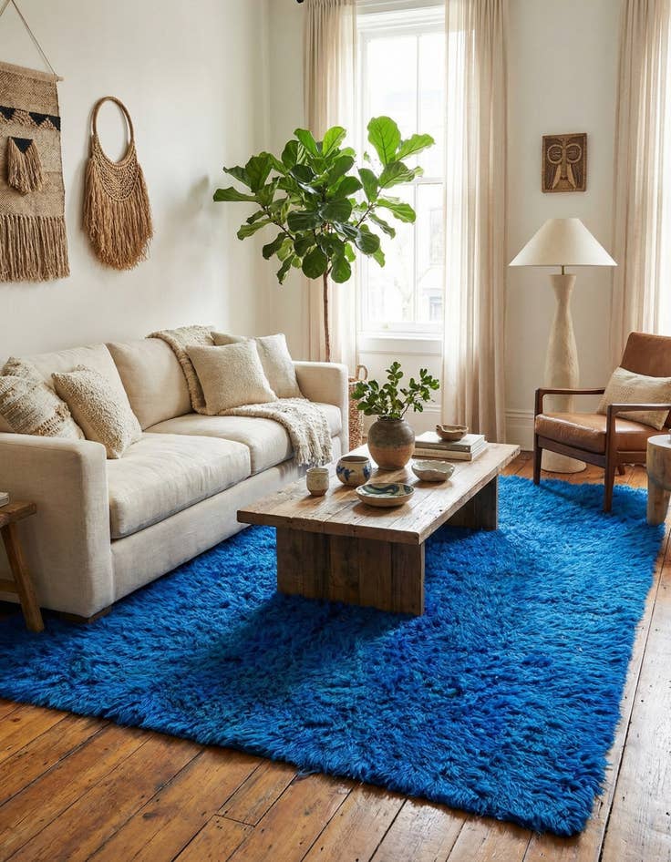 Detail image of  6' 5 x 8'  Hand Knotted Moroccan Wool Rug