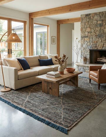 6' x 9' 1 Hand Knotted Moroccan Wool Rug