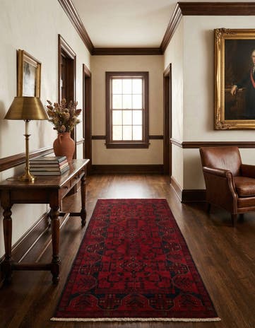 2' 9 x 6' 4 Hand Knotted Khal Mohammadi Wool Runner Rug