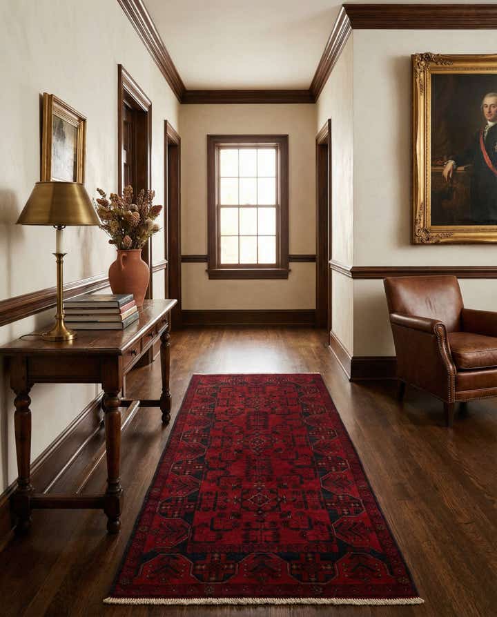 2' 9 x 6' 4 Hand Knotted Khal Mohammadi Wool Runner Rug