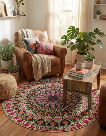 Washable Carnevale Round Rug