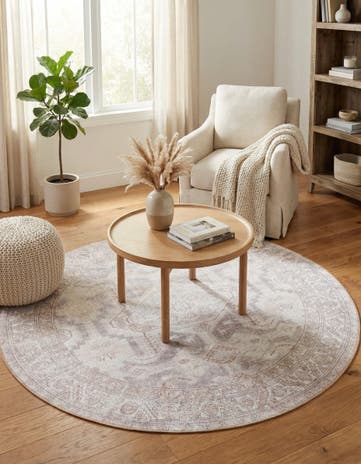 5' x 5' Washable Timeless Round Rug