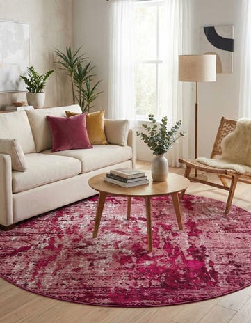 Red Starlight Round Rug