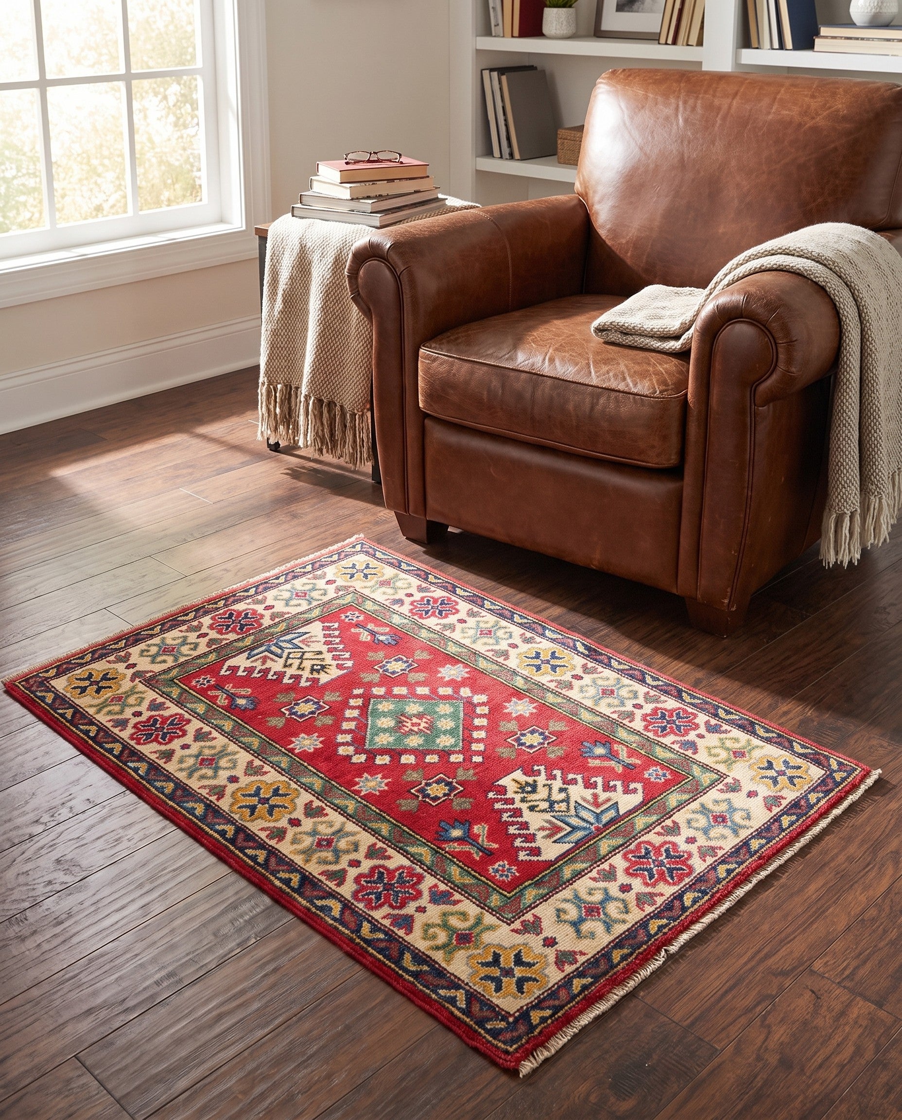 2' 7 x 3' 8 Hand Knotted Kazak Rug