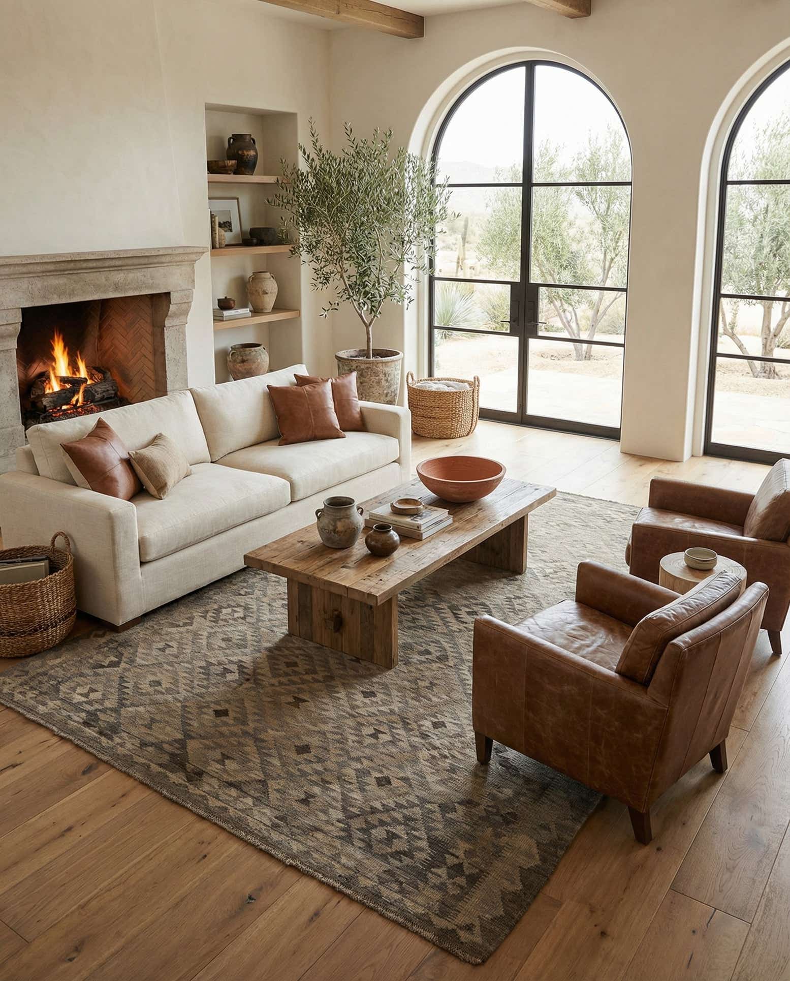 6' 7 x 10' Hand Woven Kilim Maymana Wool Rug