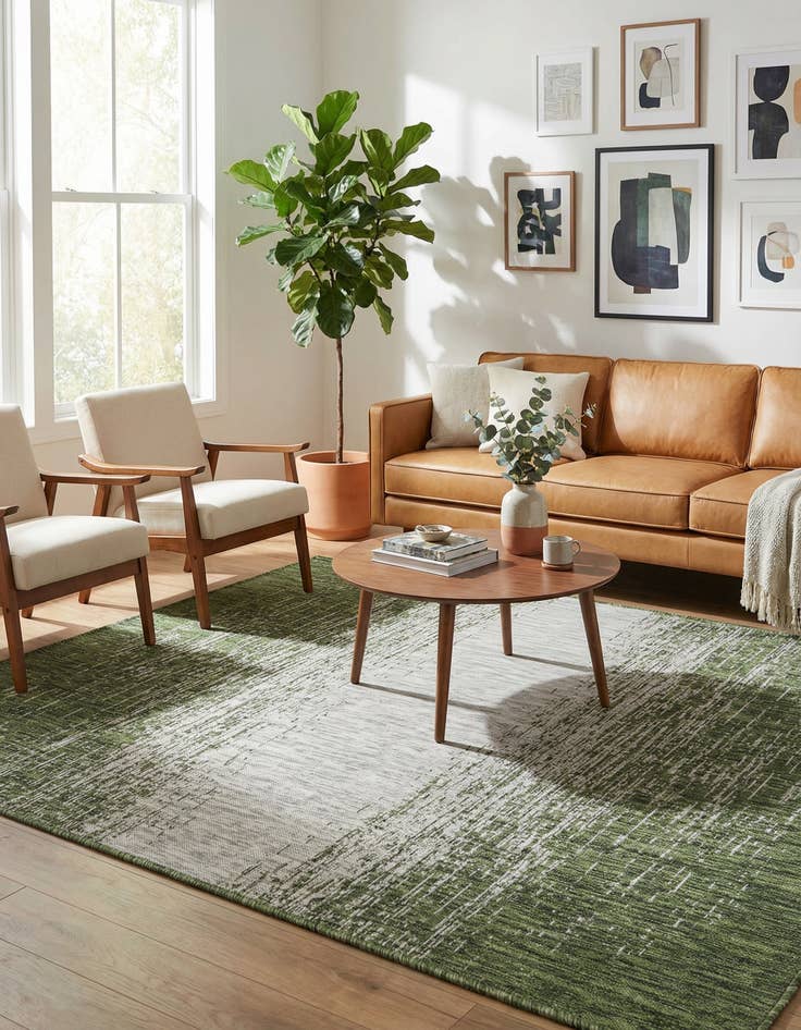 Detail image of 9' x 12'  Washable Modern Indoor / Outdoor Rug