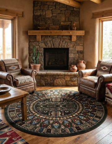 6' x 6' Bokhara Round Rug