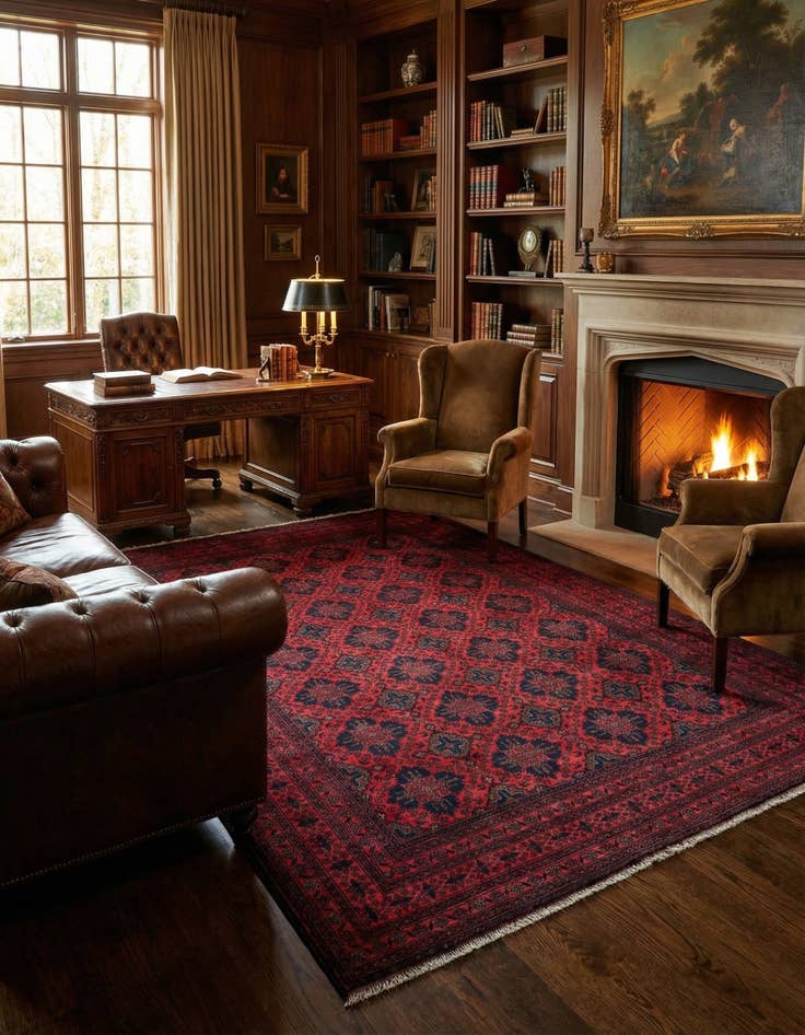 Detail image of  6' 5 x 9' 8  Hand Knotted Khal Mohammadi Wool Rug