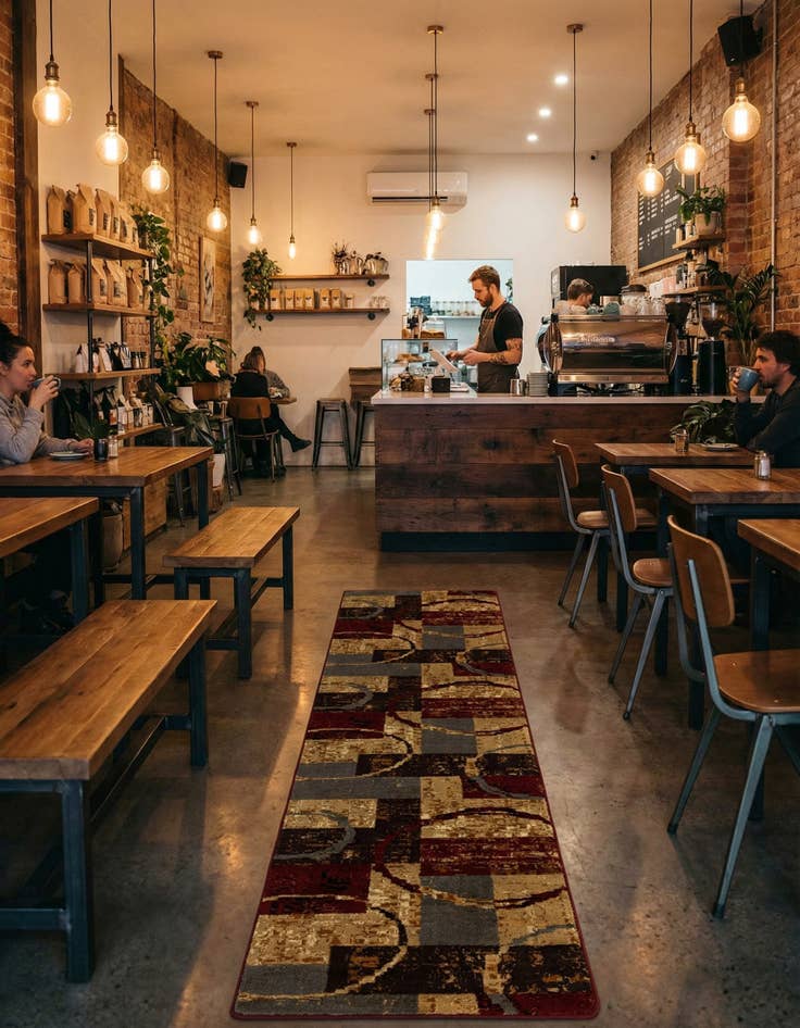 Detail image of 2' 7 x 10' Coffee Shop Runner Rug