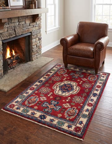3' 3 x 4' 10 Hand Knotted Kazak Rug