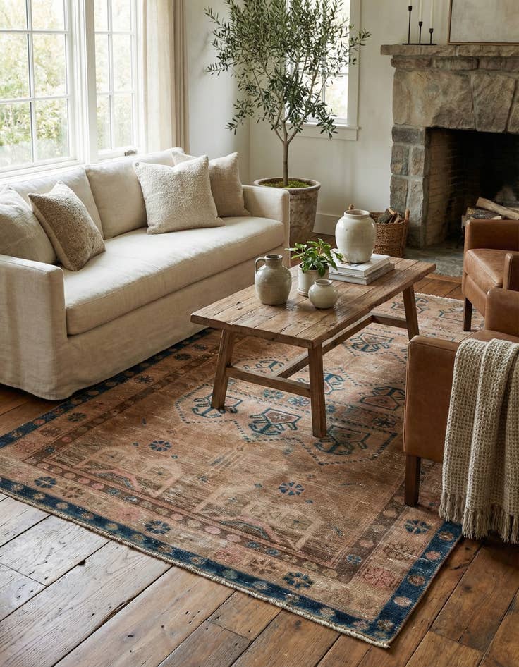 Detail image of 5' 2 x 8' 4 Hand Knotted Ultra Vintage Persian Wool Rug