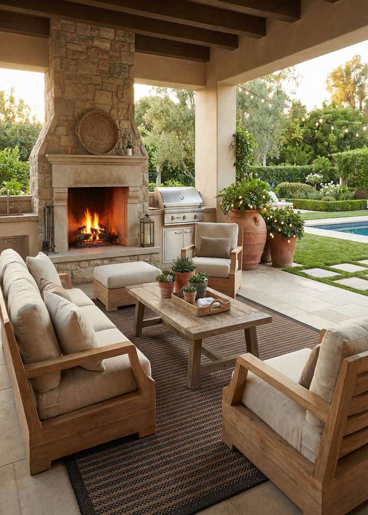 8' x 11' 4 Easy-Clean Border Indoor / Outdoor Rug
