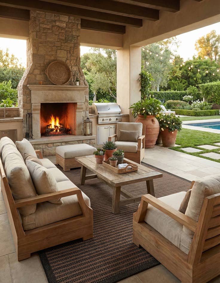 Detail image of 8' x 11' 4 Easy-Clean Border Indoor / Outdoor Rug