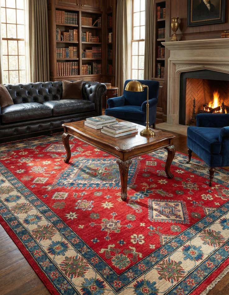 Detail image of  6' 2 x 9' 2  Hand Knotted Kazak Rug