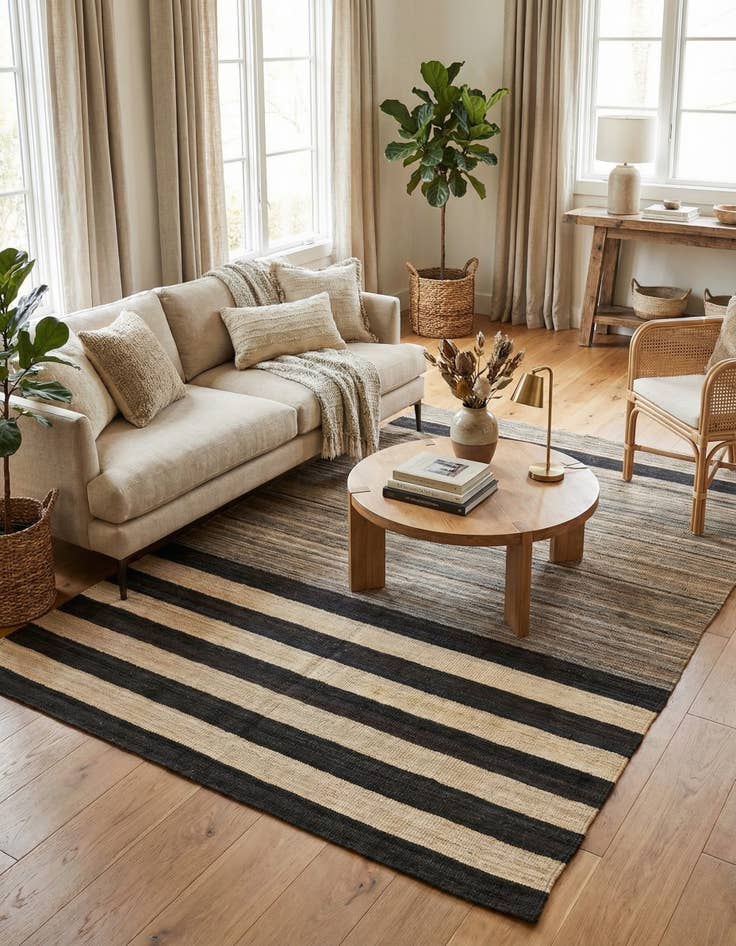 Detail image of 4' 1 x 5' 9  Hand Woven Kilim Modern Wool Rug