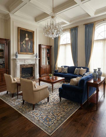 6' 3 x 9' 6 Kashan Wool Rug