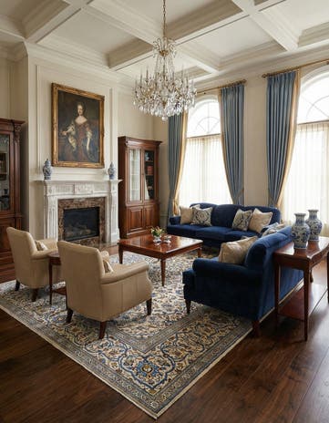 6' 3 x 9' 6 Kashan Wool Rug