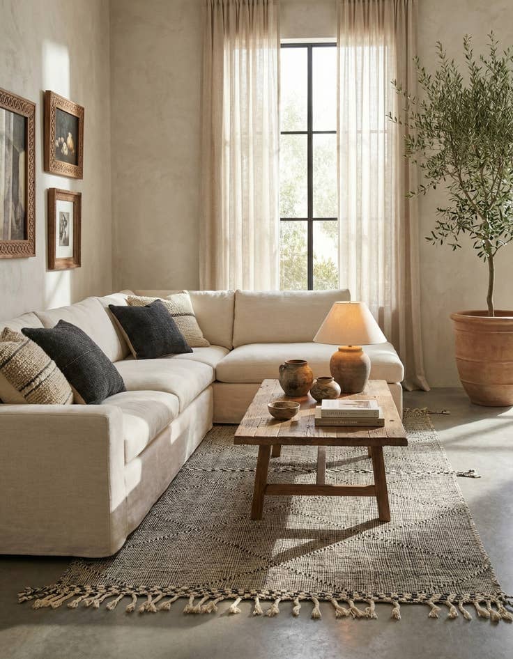 Detail image of 6' 5 x 11' 2  Hand Knotted Moroccan Wool Rug