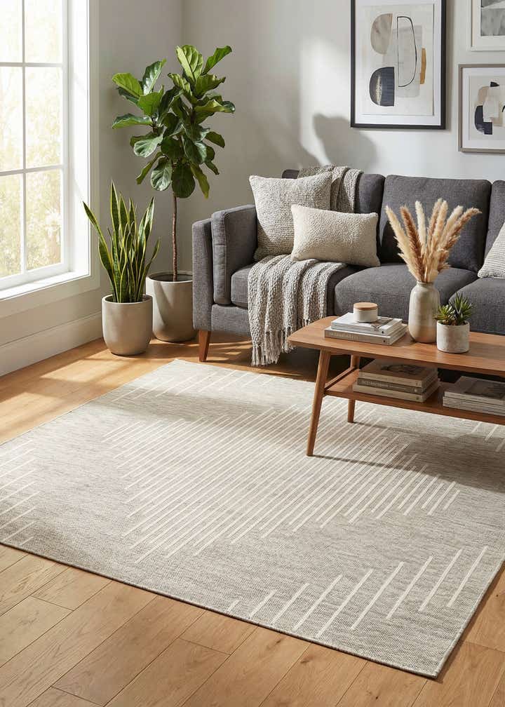 7' x 7' Easy-Clean Modern Indoor / Outdoor Square Rug