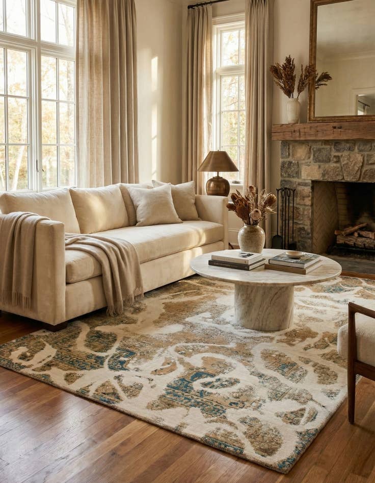 Detail image of 5' 10 x 8' 10  Hand Knotted Ultra Vintage Persian Wool Rug