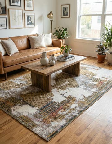 4' 4 x 6' 6 Hand Knotted Ultra Vintage Persian Wool Rug