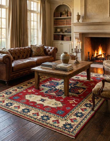 6' x 8' 7 Hand Knotted Kazak Rug