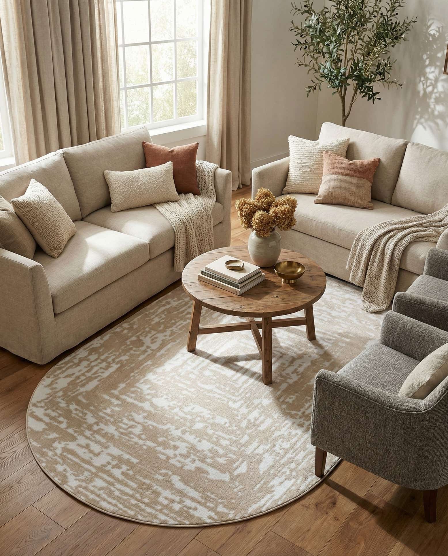 5' 3 x 8' Hermitage Oval Rug