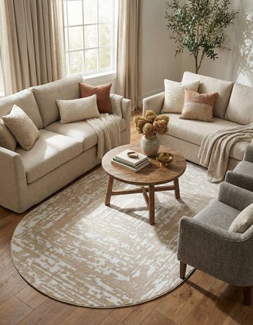 White Bone Hermitage Oval Rug