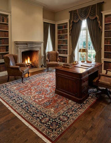 7' 3 x 11' 4 Sarouk Wool Rug