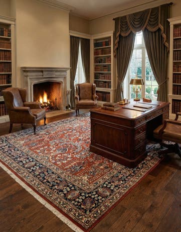 7' 3 x 11' 4 Sarouk Wool Rug