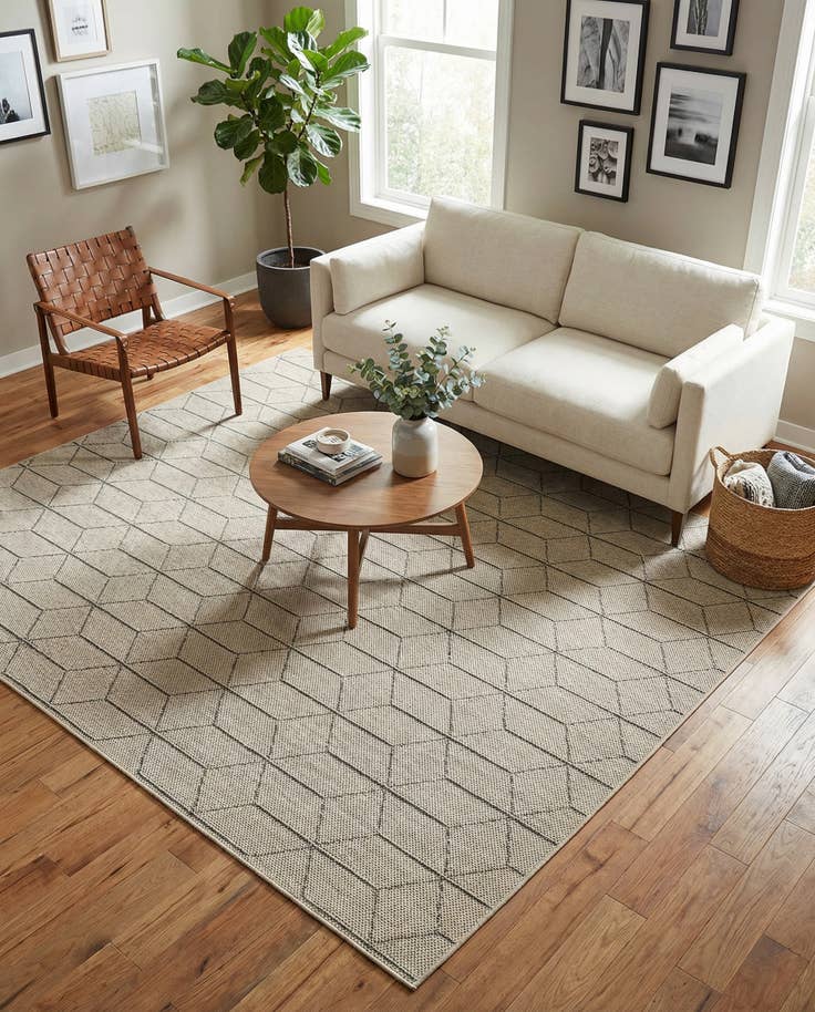 Detail image of 7' 10 x 10' Easy-Clean Trellis Indoor / Outdoor Rug