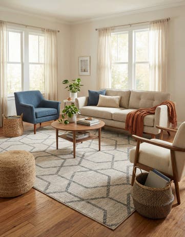 Ivory Eco Trellis Rug