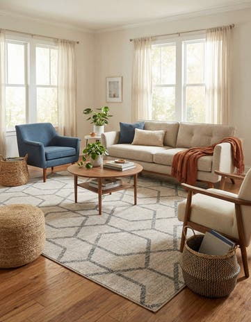Ivory Eco Trellis Rug