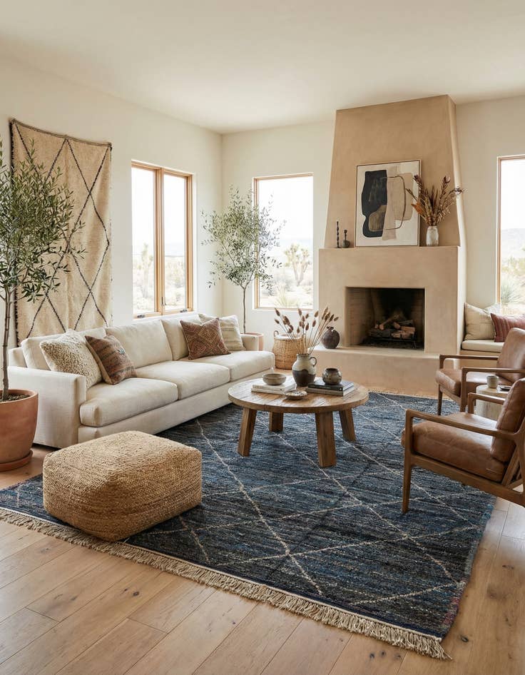 Detail image of 9' 3 x 13'  Hand Knotted Moroccan Wool Rug