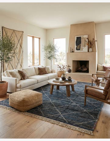 9' 3 x 13' Hand Knotted Moroccan Wool Rug