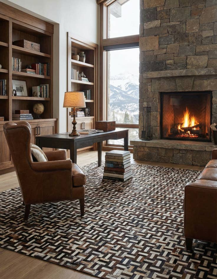 Detail image of  7' 11 x 10' 1 Cowhide - Patchwork Rug