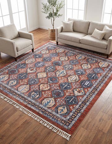 Rust Red Aramis Square Rug