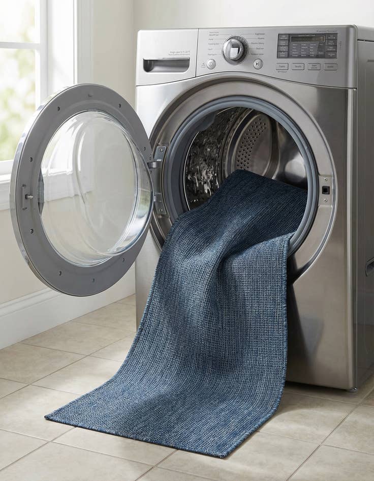 Detail image of 2' 7 x 12'  Washable Solid Indoor / Outdoor Runner Rug