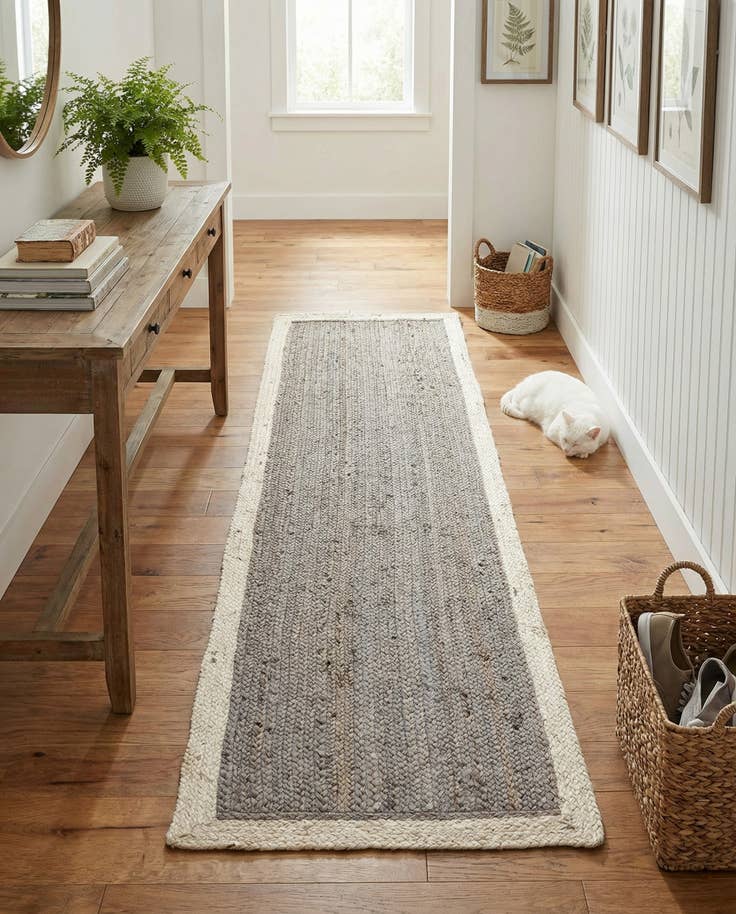 Detail image of 2' x 8' Handmade Braided Jute Runner Rug
