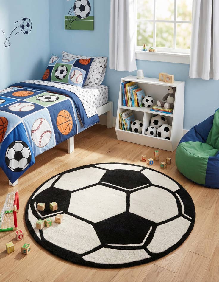 Detail image of 4' 1 x 4' 1 Playtime Kids Wool Freeform Rug