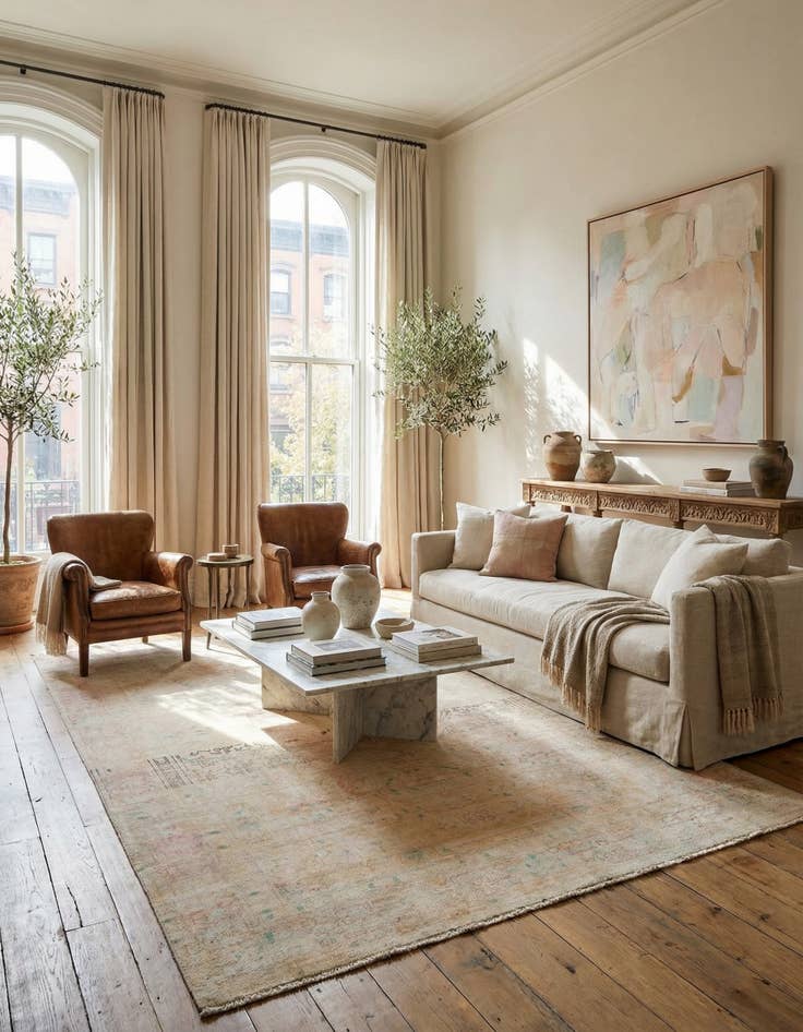 Detail image of  6' 4 x 9' 4  Hand Knotted Ultra Vintage Persian Wool Rug