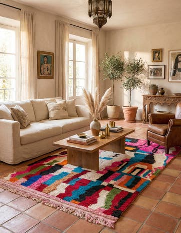4' 10 x 8' 6 Hand Knotted Moroccan Wool Rug