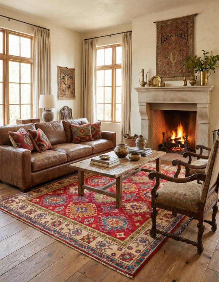 Detail image of  5' x 7'  Hand Knotted Kazak Rug