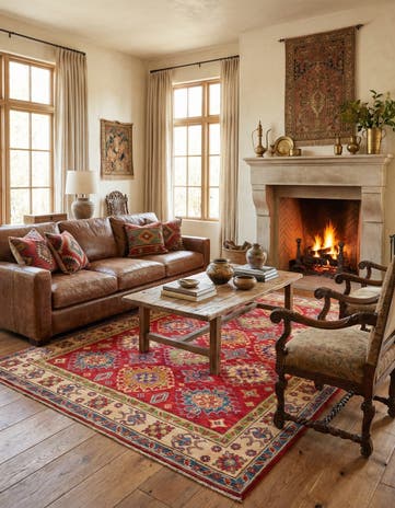 5' x 7' Hand Knotted Kazak Rug