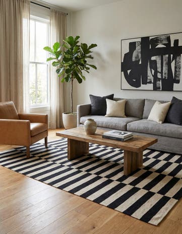 5' 8 x 7' 10 Hand Woven Kilim Modern Wool Rug