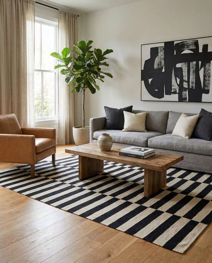 5' 8 x 7' 10 Hand Woven Kilim Modern Wool Rug